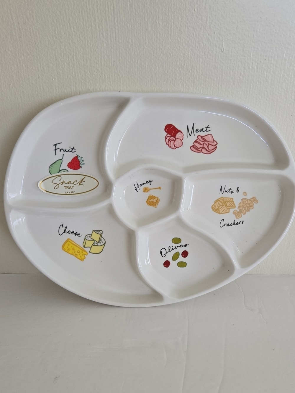 Ceramic Snack Charcuterie 6 Compartment Tray